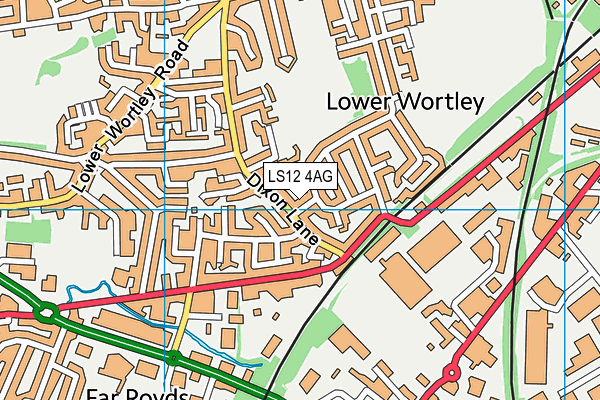 LS12 4AG map - OS VectorMap District (Ordnance Survey)