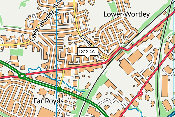 LS12 4AJ map - OS VectorMap District (Ordnance Survey)