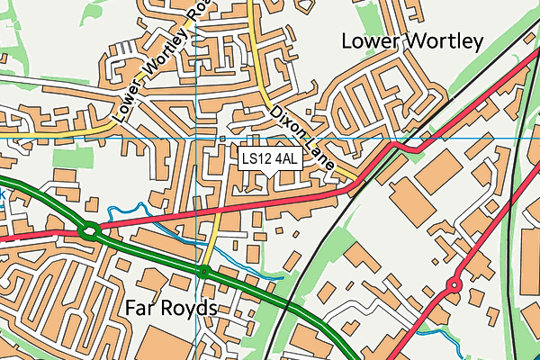 LS12 4AL map - OS VectorMap District (Ordnance Survey)