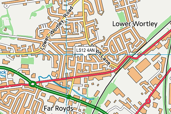 LS12 4AN map - OS VectorMap District (Ordnance Survey)