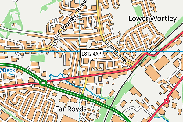 LS12 4AP map - OS VectorMap District (Ordnance Survey)