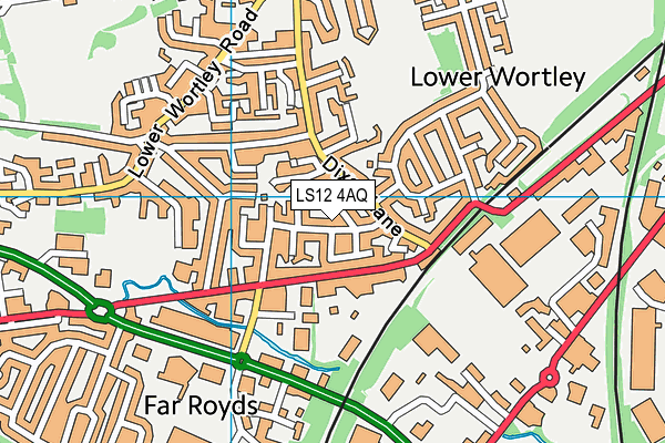 LS12 4AQ map - OS VectorMap District (Ordnance Survey)