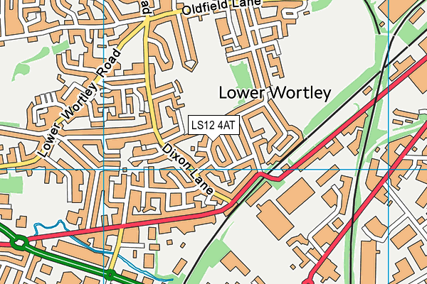 LS12 4AT map - OS VectorMap District (Ordnance Survey)