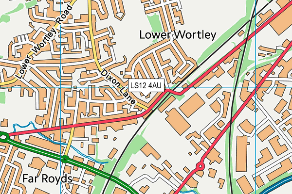 LS12 4AU map - OS VectorMap District (Ordnance Survey)