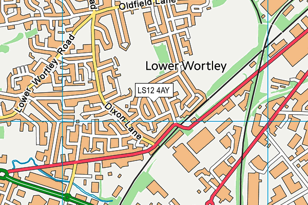 LS12 4AY map - OS VectorMap District (Ordnance Survey)