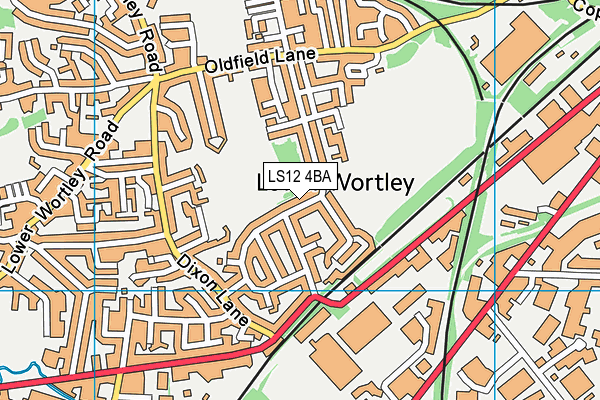 LS12 4BA map - OS VectorMap District (Ordnance Survey)