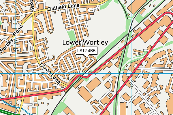 LS12 4BB map - OS VectorMap District (Ordnance Survey)