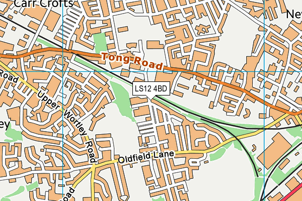 LS12 4BD map - OS VectorMap District (Ordnance Survey)