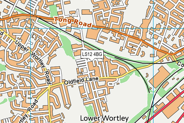 LS12 4BG map - OS VectorMap District (Ordnance Survey)