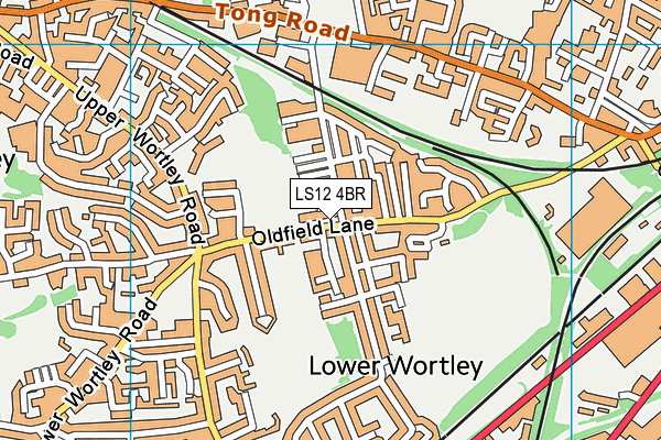 LS12 4BR map - OS VectorMap District (Ordnance Survey)