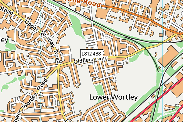 LS12 4BS map - OS VectorMap District (Ordnance Survey)