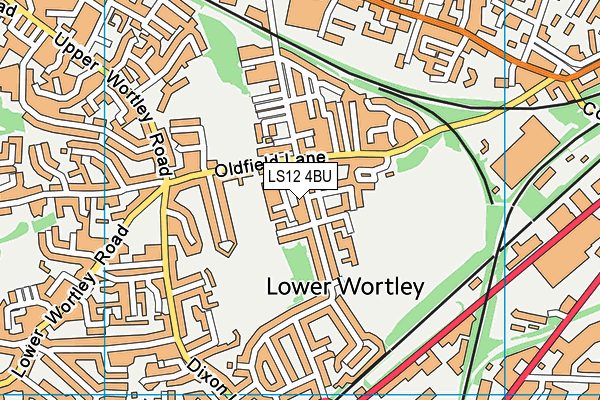 LS12 4BU map - OS VectorMap District (Ordnance Survey)