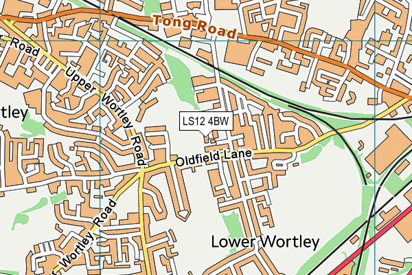 LS12 4BW map - OS VectorMap District (Ordnance Survey)