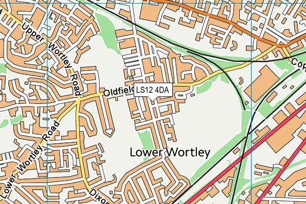 LS12 4DA map - OS VectorMap District (Ordnance Survey)