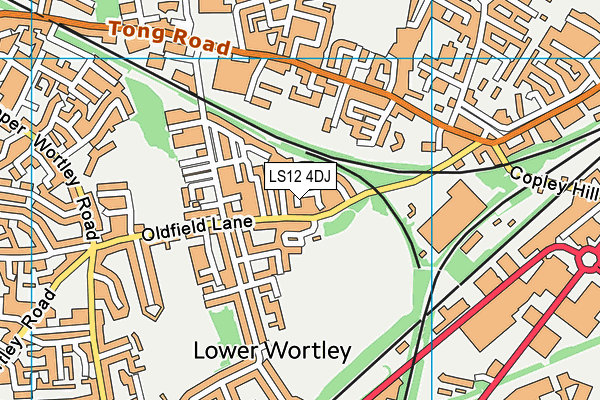 LS12 4DJ map - OS VectorMap District (Ordnance Survey)