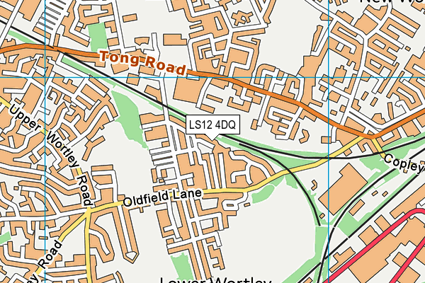 LS12 4DQ map - OS VectorMap District (Ordnance Survey)