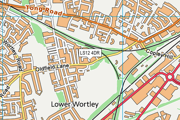 LS12 4DR map - OS VectorMap District (Ordnance Survey)