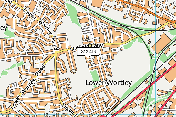 LS12 4DU map - OS VectorMap District (Ordnance Survey)