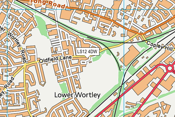 LS12 4DW map - OS VectorMap District (Ordnance Survey)