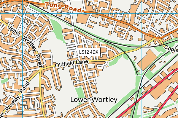 LS12 4DX map - OS VectorMap District (Ordnance Survey)