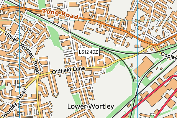 LS12 4DZ map - OS VectorMap District (Ordnance Survey)