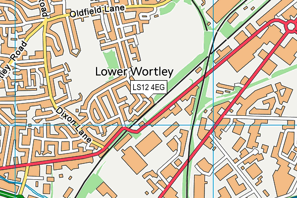 LS12 4EG map - OS VectorMap District (Ordnance Survey)