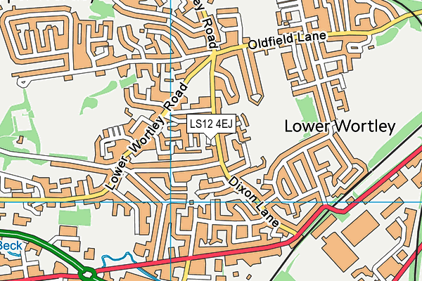 LS12 4EJ map - OS VectorMap District (Ordnance Survey)