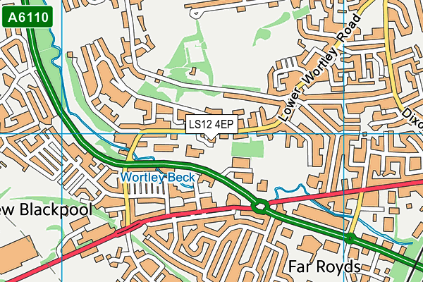 LS12 4EP map - OS VectorMap District (Ordnance Survey)