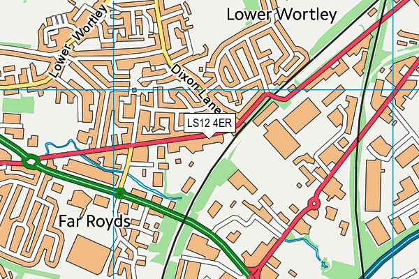 LS12 4ER map - OS VectorMap District (Ordnance Survey)