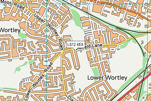 LS12 4EX map - OS VectorMap District (Ordnance Survey)