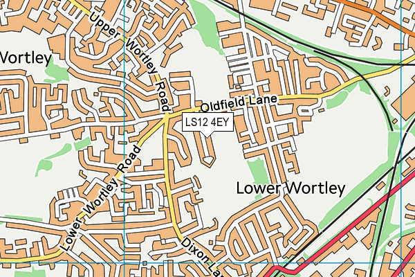 LS12 4EY map - OS VectorMap District (Ordnance Survey)