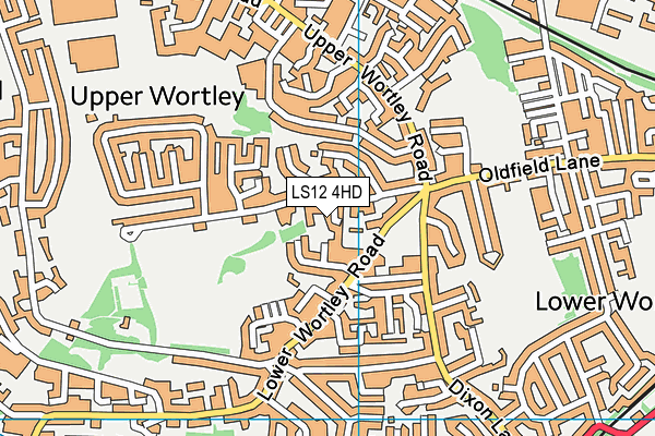 LS12 4HD map - OS VectorMap District (Ordnance Survey)