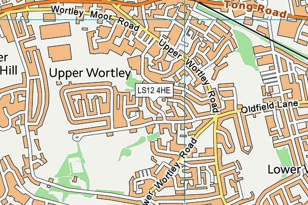 LS12 4HE map - OS VectorMap District (Ordnance Survey)