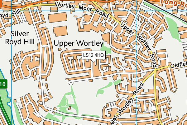 LS12 4HQ map - OS VectorMap District (Ordnance Survey)