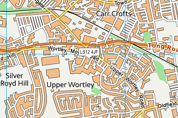 LS12 4JF map - OS VectorMap District (Ordnance Survey)