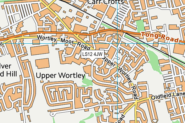 LS12 4JW map - OS VectorMap District (Ordnance Survey)