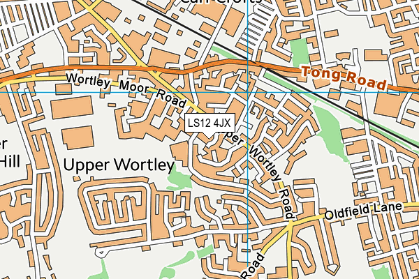 LS12 4JX map - OS VectorMap District (Ordnance Survey)
