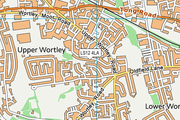 LS12 4LA map - OS VectorMap District (Ordnance Survey)