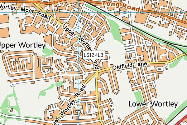 LS12 4LB map - OS VectorMap District (Ordnance Survey)