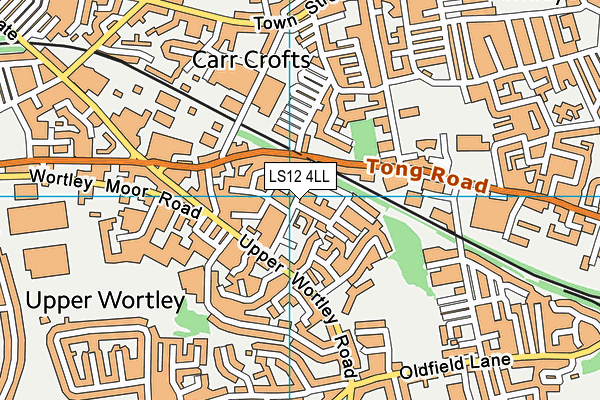 LS12 4LL map - OS VectorMap District (Ordnance Survey)