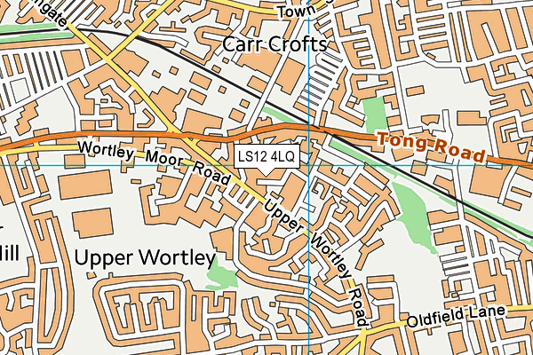 LS12 4LQ map - OS VectorMap District (Ordnance Survey)