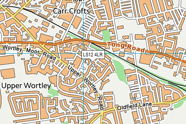 LS12 4LR map - OS VectorMap District (Ordnance Survey)