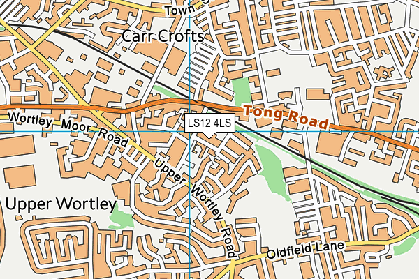LS12 4LS map - OS VectorMap District (Ordnance Survey)