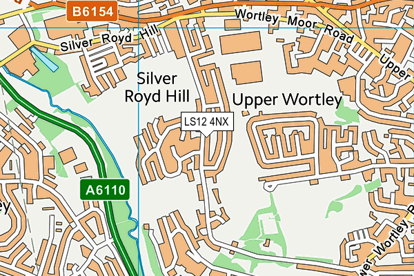 LS12 4NX map - OS VectorMap District (Ordnance Survey)