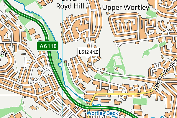 West Leeds Rufc map (LS12 4NZ) - OS VectorMap District (Ordnance Survey)