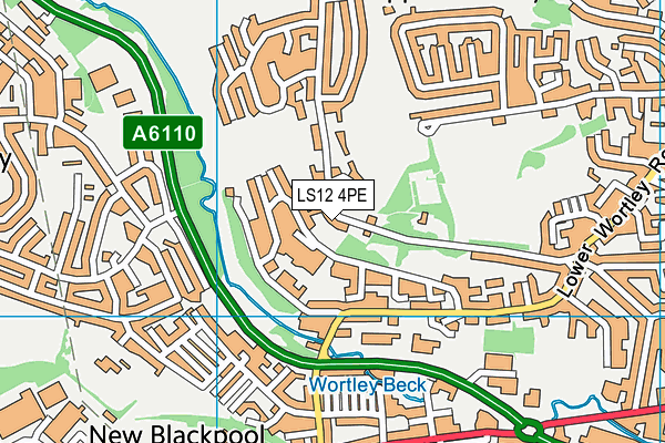 LS12 4PE map - OS VectorMap District (Ordnance Survey)