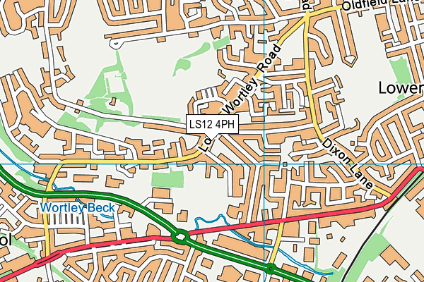 LS12 4PH map - OS VectorMap District (Ordnance Survey)