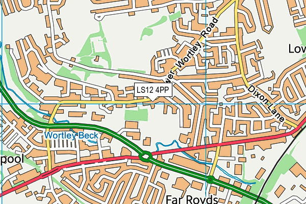 LS12 4PP map - OS VectorMap District (Ordnance Survey)