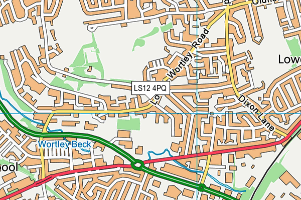 LS12 4PQ map - OS VectorMap District (Ordnance Survey)