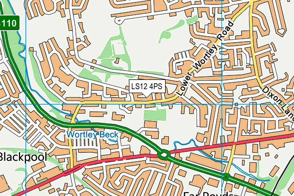 LS12 4PS map - OS VectorMap District (Ordnance Survey)